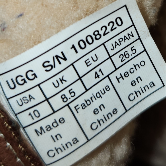 Ugg Blayre II leather and sheepskin belted winter boots, chestnut brown, size 10 - Picture 9 of 11